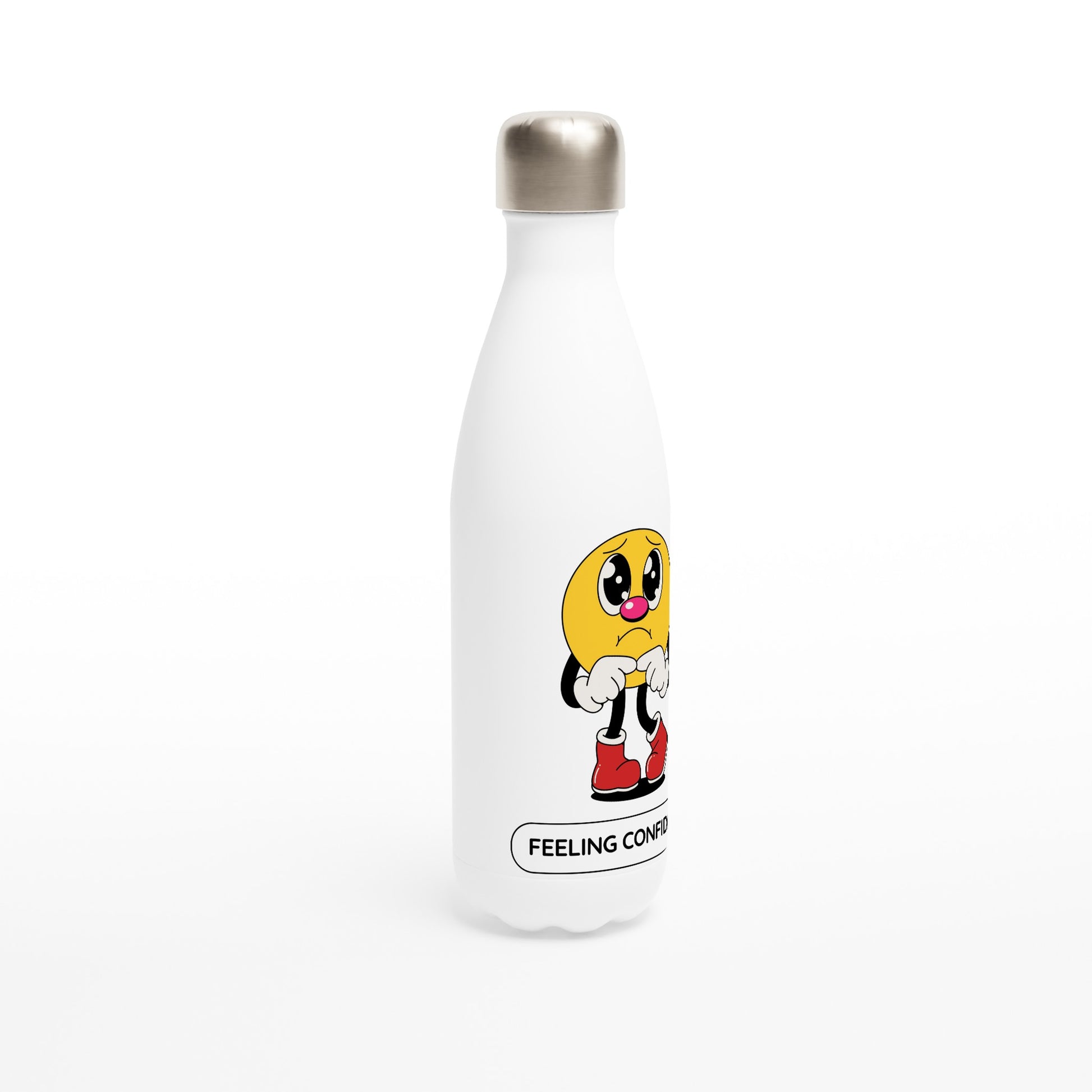 Feeling Confident - White 17oz Stainless Steel Water Bottle White Water Bottle