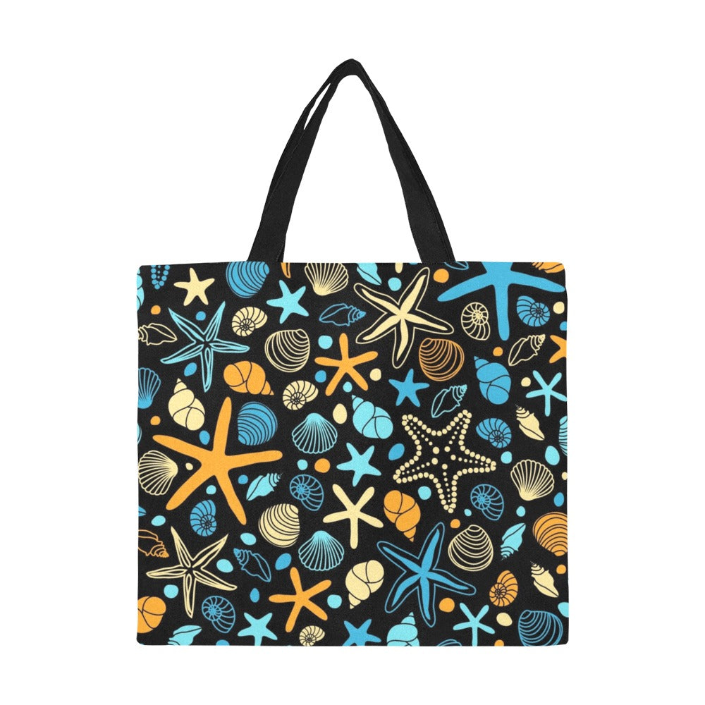 Starfish And Shells - Full Print Canvas Tote Bag Full Print Canvas Tote Bag