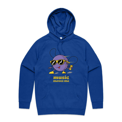 Music Moves Me, Earbuds - Supply Hood Bright Royal Mens Supply Hoodie Music