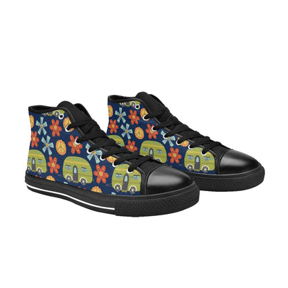 Hippy Caravan - Men's High Top Canvas Shoes