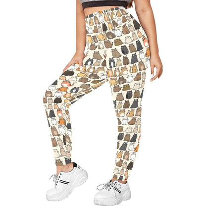 Lots Of Cats - Womens High Waist Leggings (Sizes 16-22)