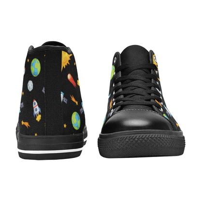 Busy Space - Men's High Top Canvas Shoes