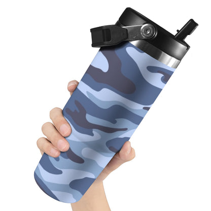 Blue Camouflage - 30oz Tumbler with Top Handle