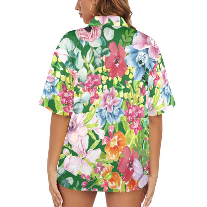 Bright Floral - Womens Hawaiian Shirt