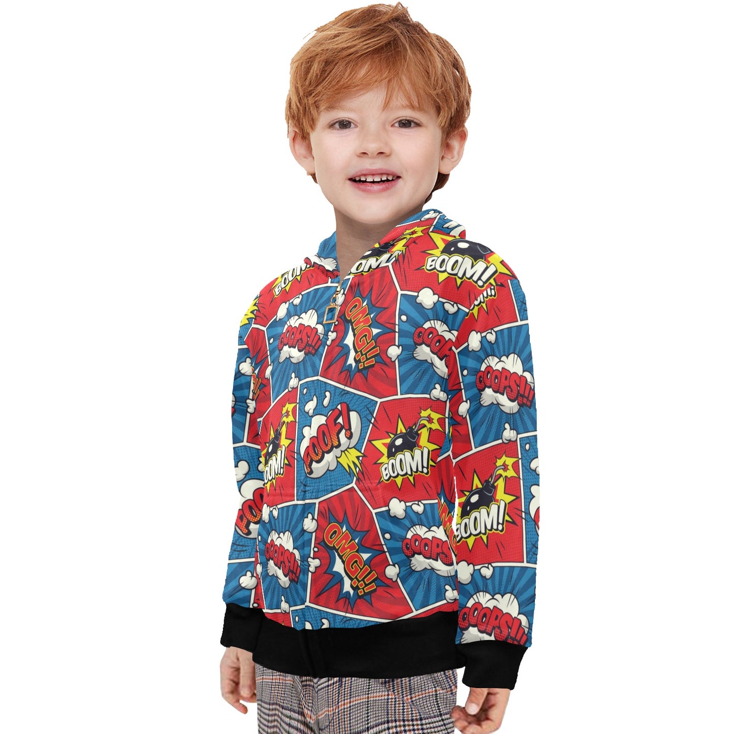 Comic Book Pop - Junior Boys Zip Up Hoodie