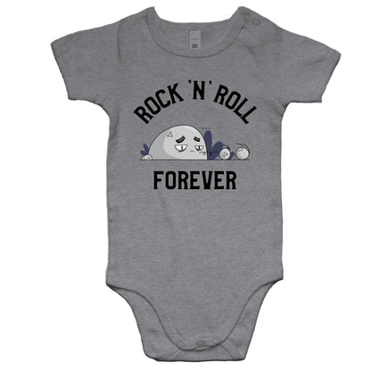 Rock 'N' Roll Forever - Baby Bodysuit Grey Marle Baby Bodysuit Music