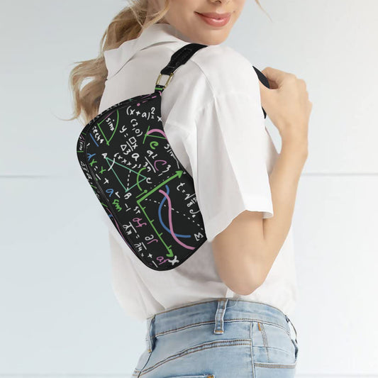 Equations In Green And Pink - Small Shoulder Bag