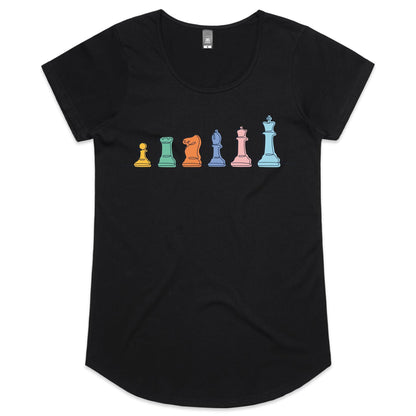 Chess - Womens Scoop Neck T-Shirt Black Womens Scoop Neck T-shirt Chess Games
