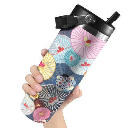 Abstract Floral - 30oz Tumbler with Top Handle