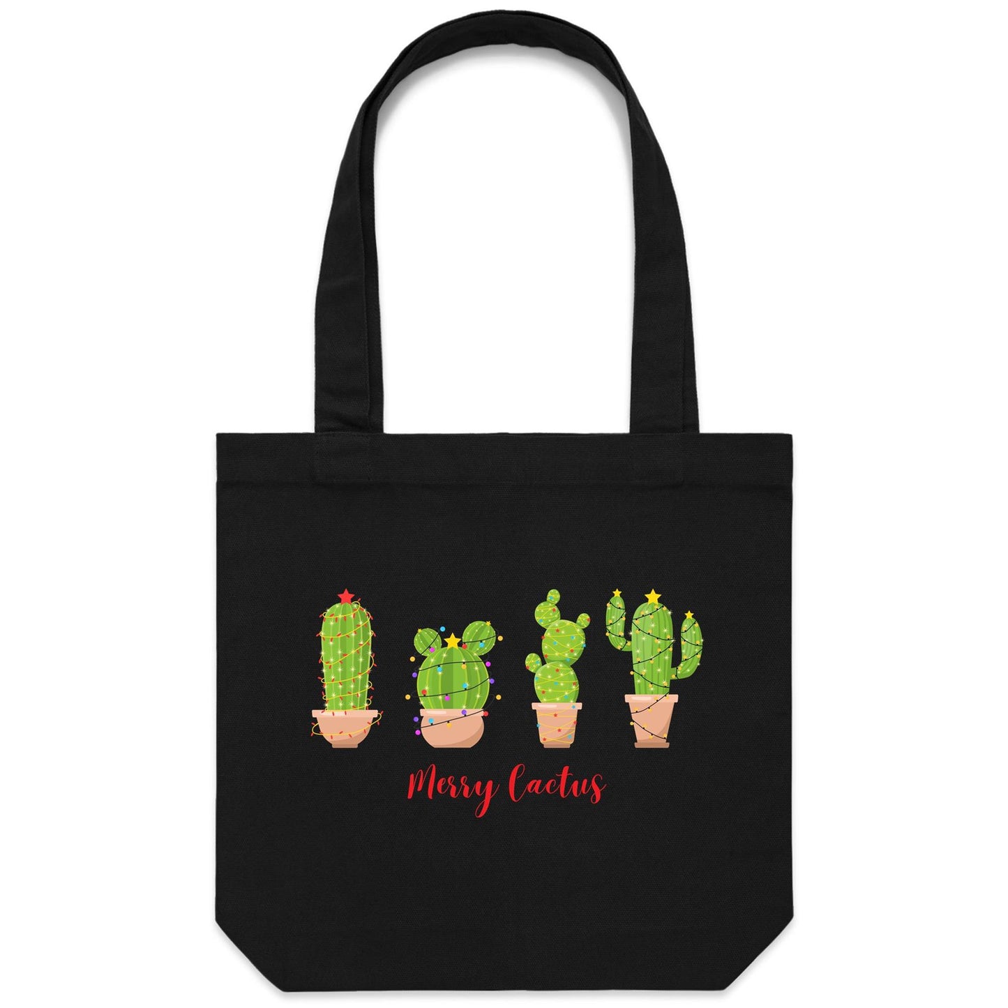 Merry Cactus, Christmas - Canvas Tote Bag