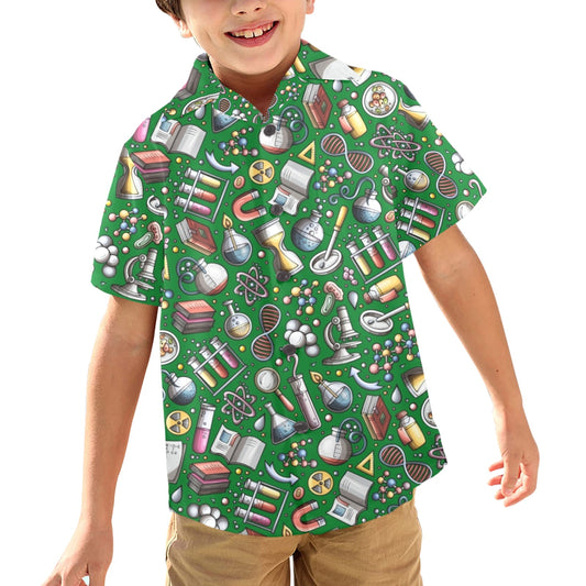 Science Love - Junior Boys Hawaiian Shirt