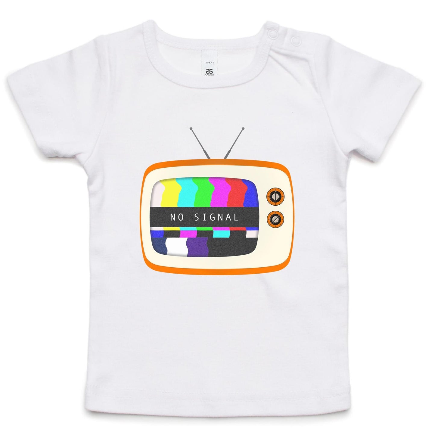 Retro Television, No Signal - Baby T-shirt White Baby T-shirt Retro
