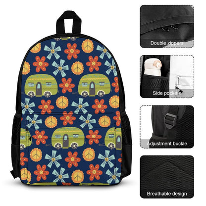 Hippy Caravan - School Backpack Three Piece Set