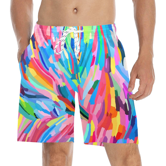 Brushstrokes - Men's Mid-Length Beach Shorts