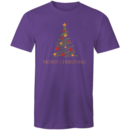 Christmas Tree Line Drawing - Mens T-Shirt