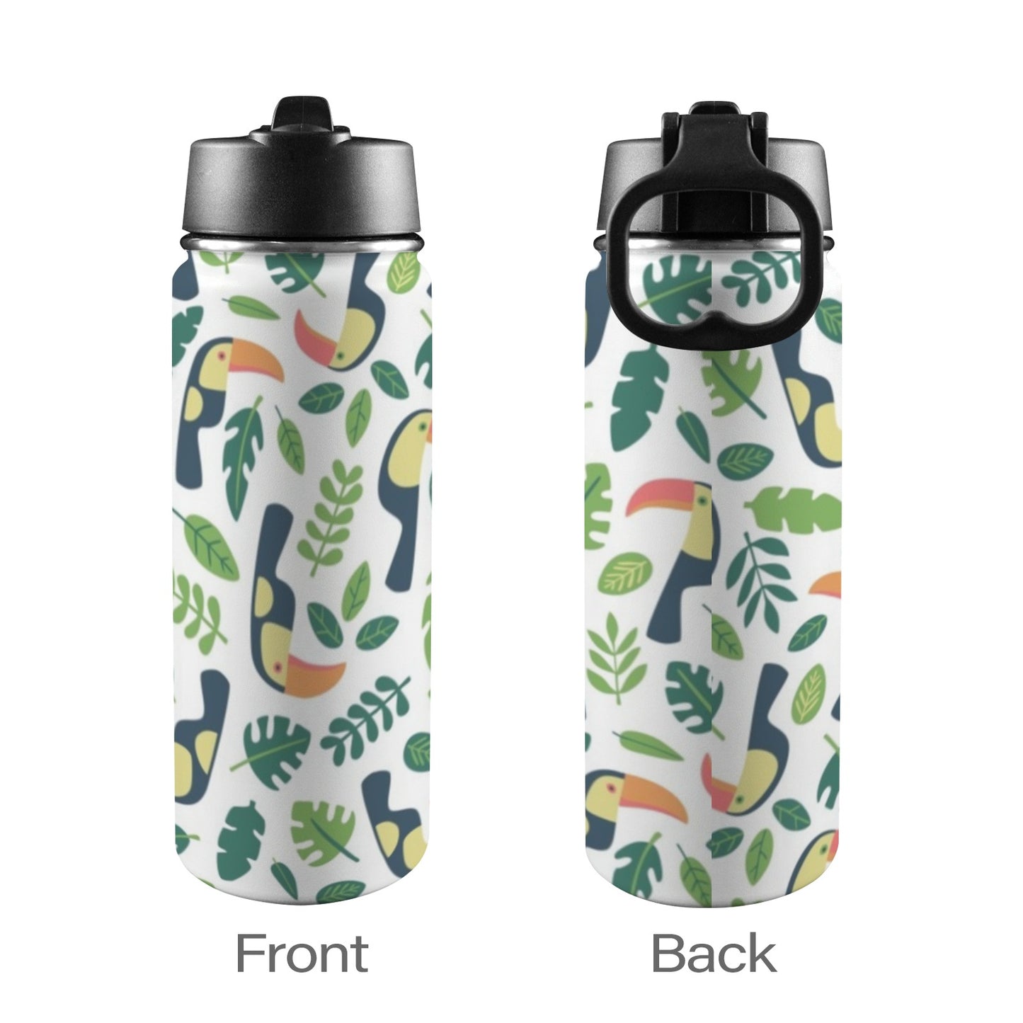 Toucans - Insulated Water Bottle with Straw Lid (18oz) Insulated Water Bottle with Swing Handle Printed Offshore