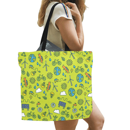 Go Green - Full Print Canvas Tote Bag Full Print Canvas Tote Bag Printed Offshore