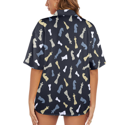 Chess Pattern - Womens Hawaiian Shirt