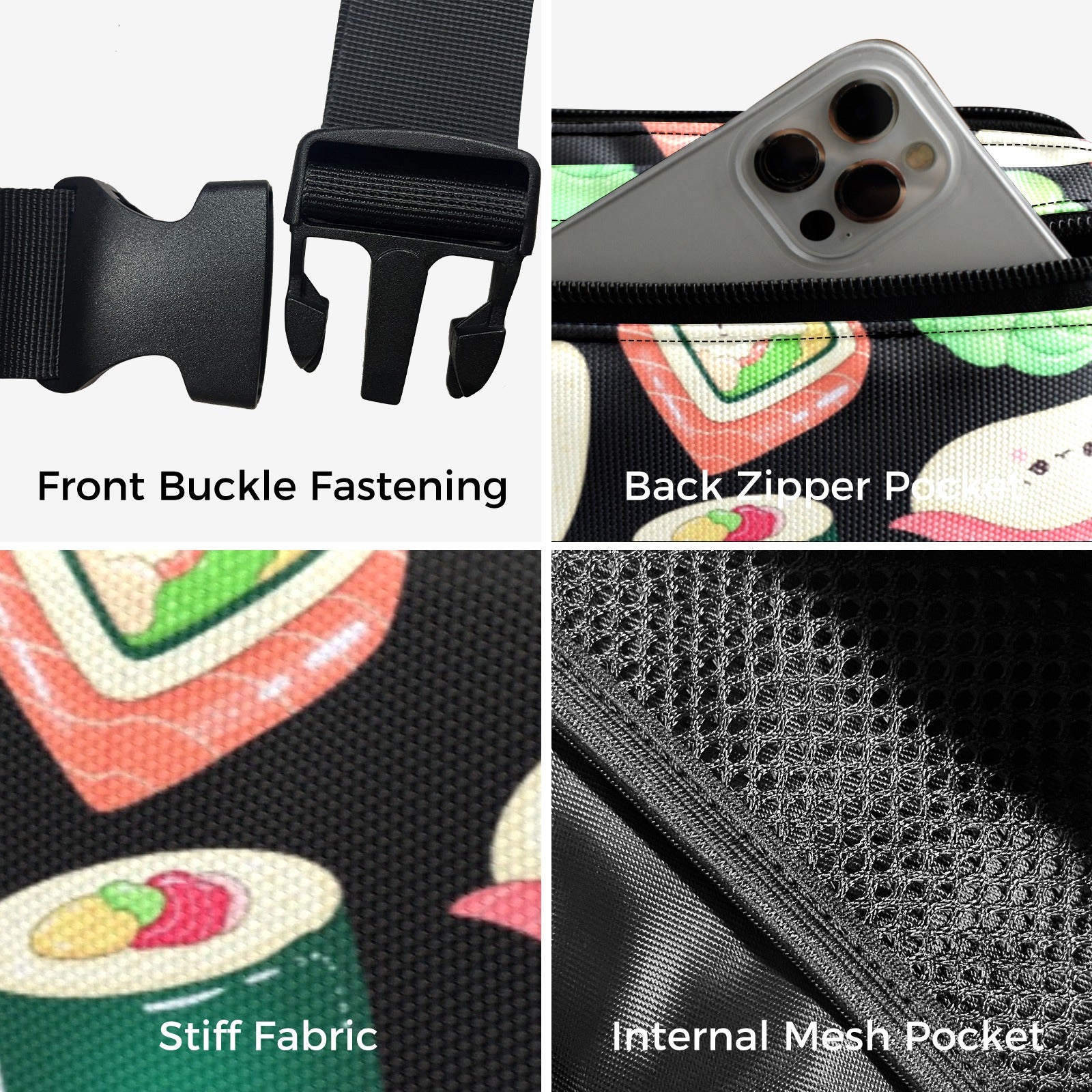 Happy Sushi - Belt Bag Belt Bag Food Printed Offshore