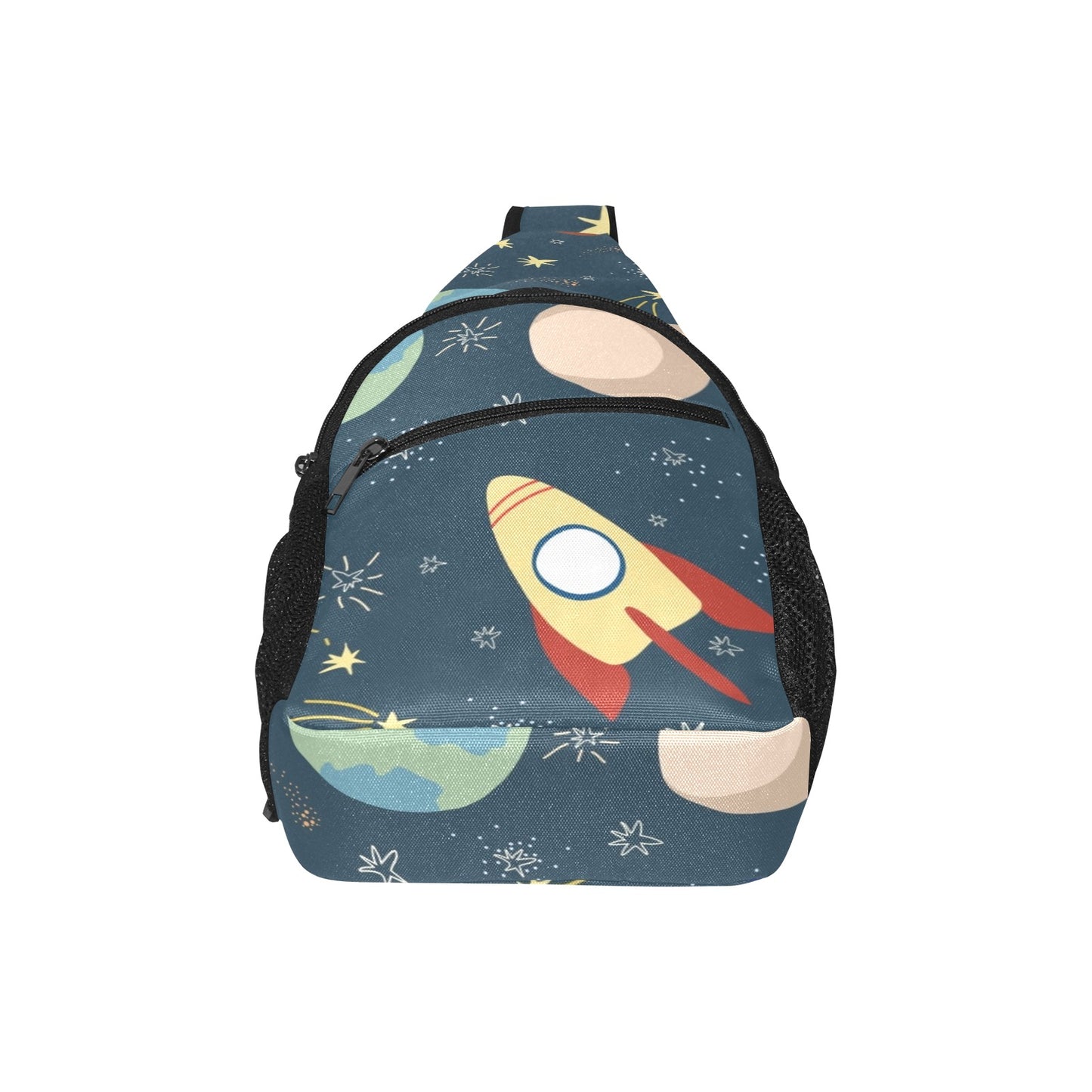 Rocket and Planets In Space - Chest Bag With Full Print