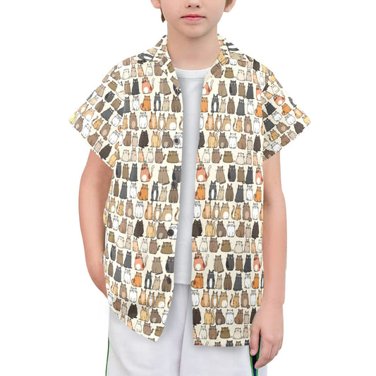 Lots Of Cats - Senior Boys Hawaiian Shirt