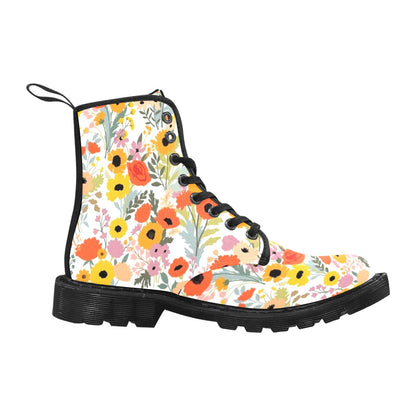 Fun Floral - Martin Boots for Women (Black)