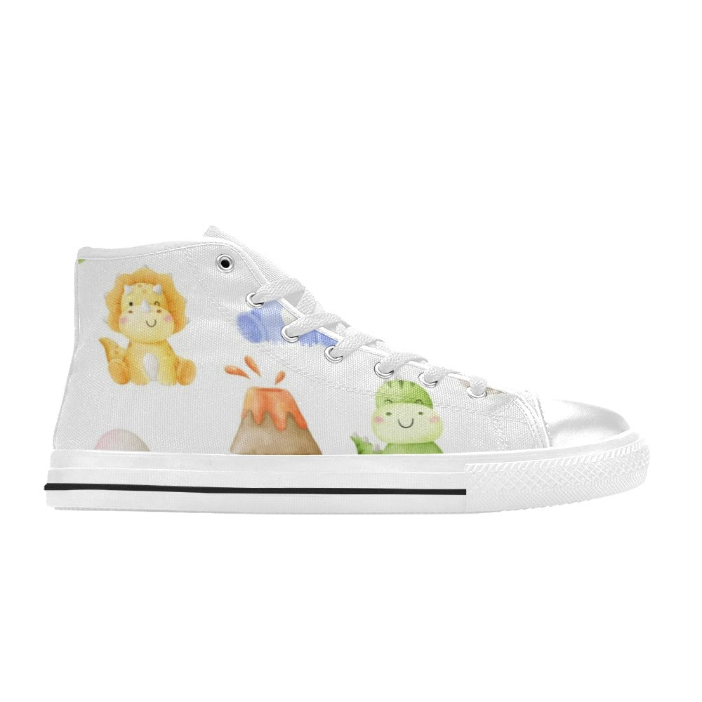 Hatching Dinosaurs - Kids' High Top Canvas Shoes