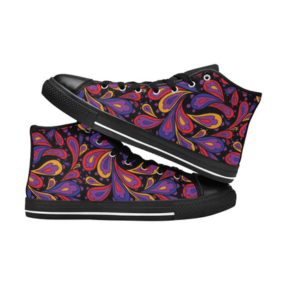 Paisley Swirl - Women's High Top Canvas Shoes