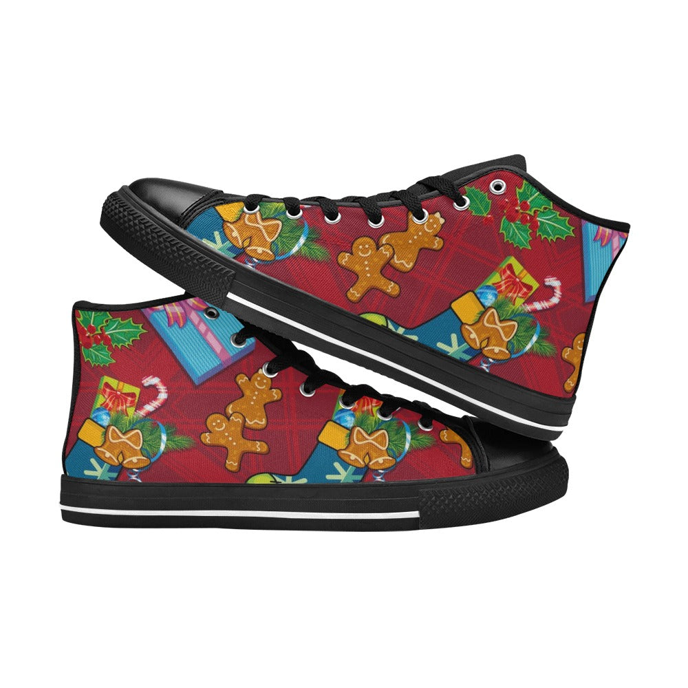 Christmas - Men's High Top Canvas Shoes