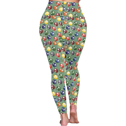 Pool Balls - Womens High Waist Leggings (Sizes 16-22)