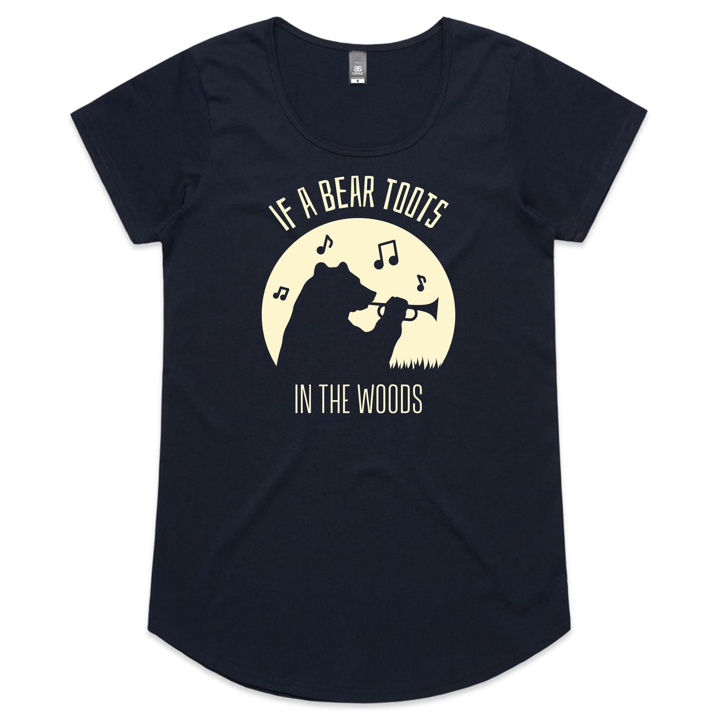 If A Bear Toots In The Woods, Trumpet Player - Womens Scoop Neck T-Shirt