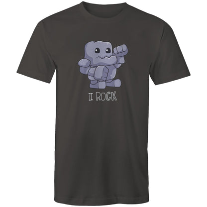 I Rock - Mens T-Shirt Charcoal Mens T-shirt Music