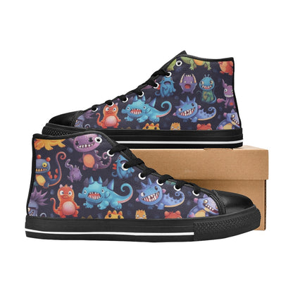 Monster Mania - Kids High Top Canvas Shoes