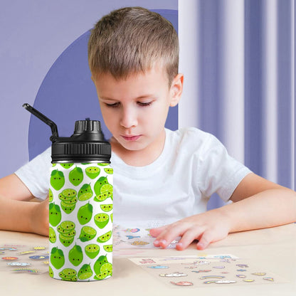 Cute Limes - Kids Water Bottle with Chug Lid (12 oz) Kids Water Bottle with Chug Lid Printed Offshore