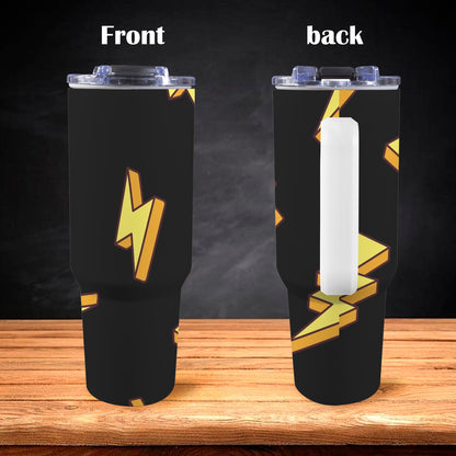 Lightning Bolts - 40oz Tumbler with White Handle