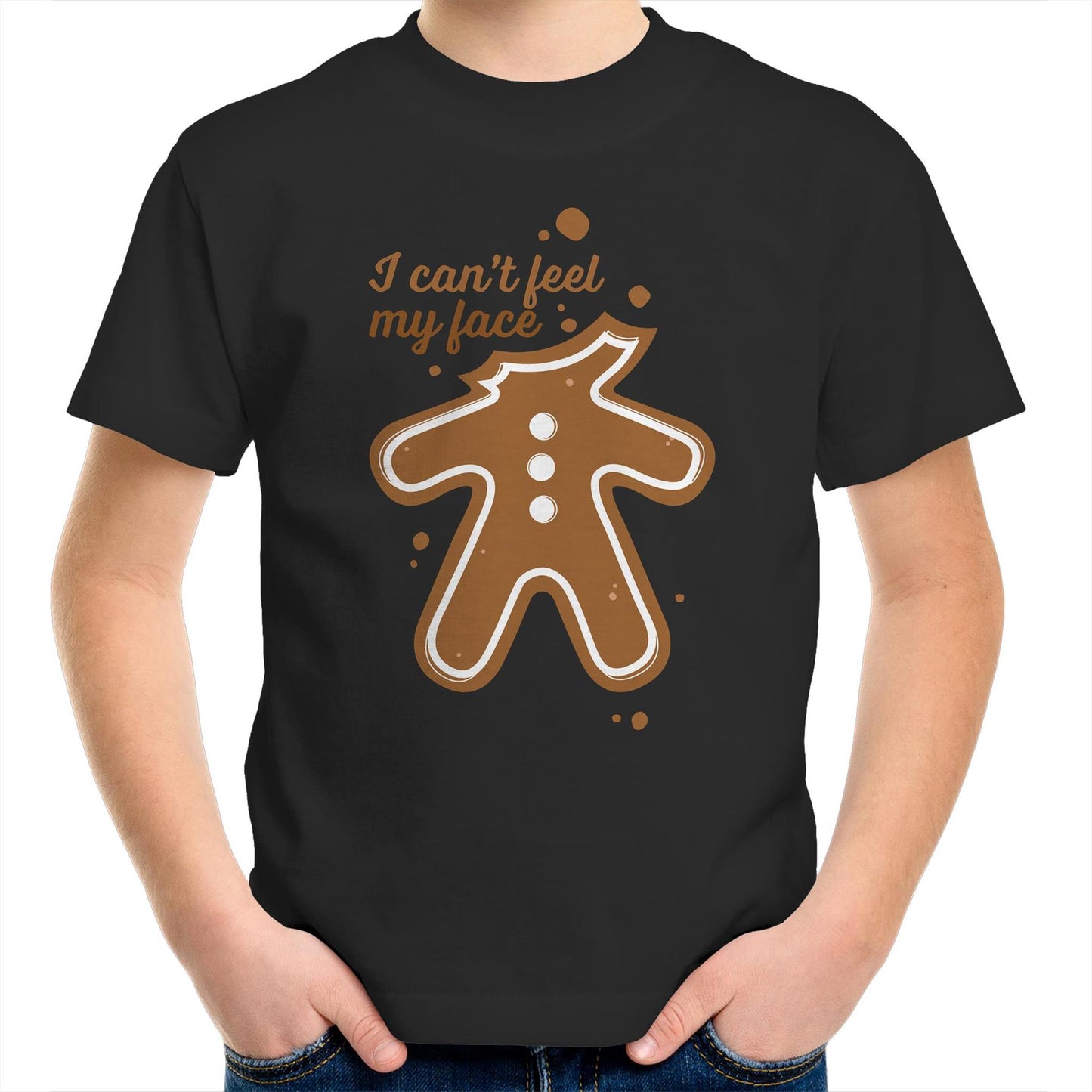 Gingerbread, I Can't Feel My Face, Christmas - Kids Youth T-Shirt