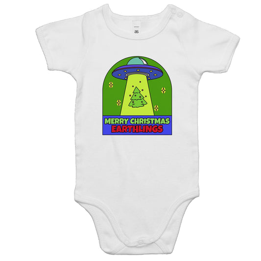 Merry Christmas Earthlings, UFO - Baby Bodysuit