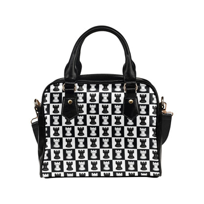 Chess Black And White - Shoulder Handbag