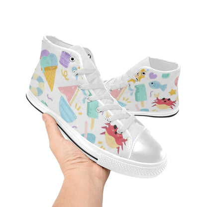 Summer Fun - Kids' High Top Canvas Shoes