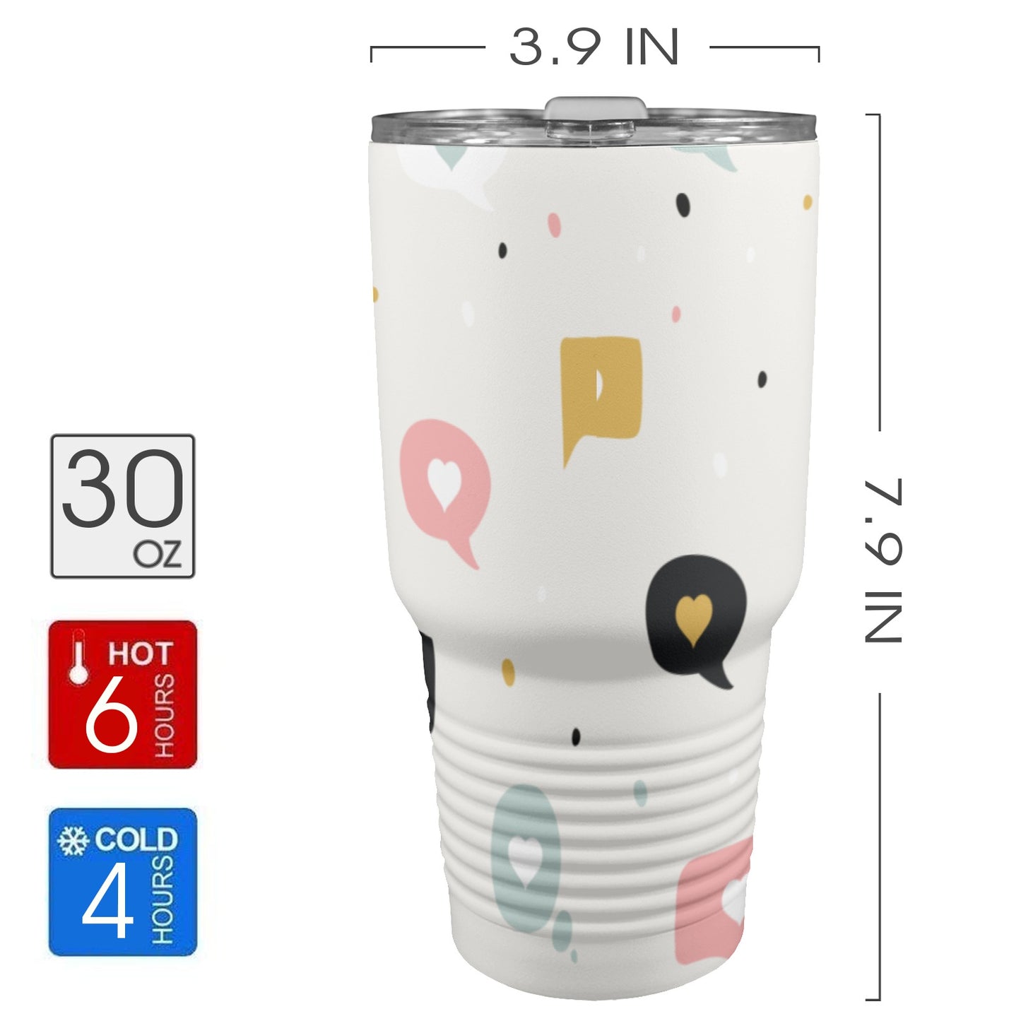 Love Message - 30oz Insulated Stainless Steel Mobile Tumbler