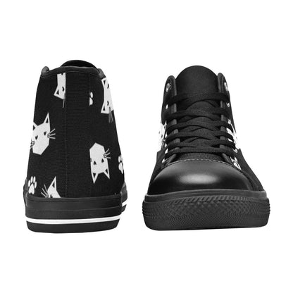 Geometric Cats - Women's High Top Canvas Shoes