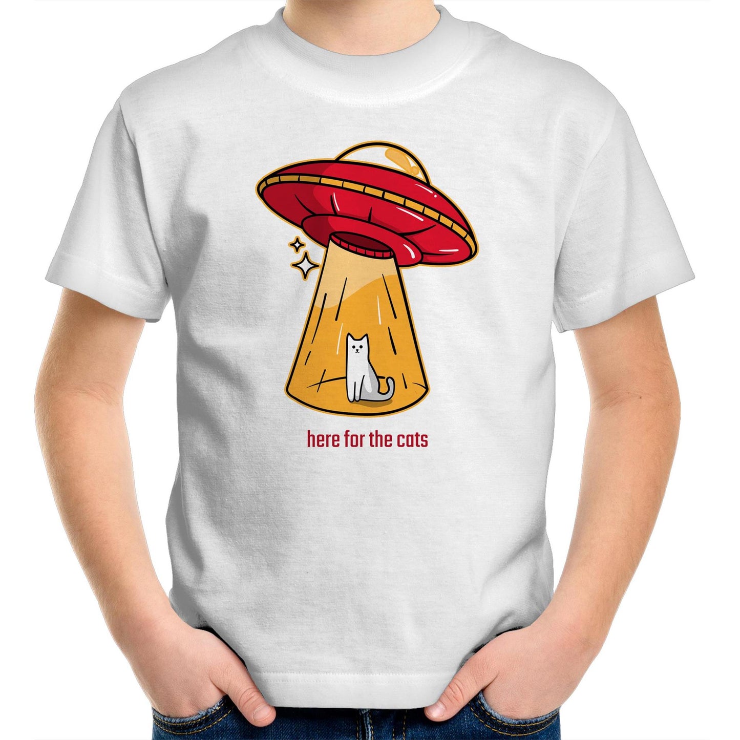 UFO, Here For The Cats - Kids Youth T-Shirt