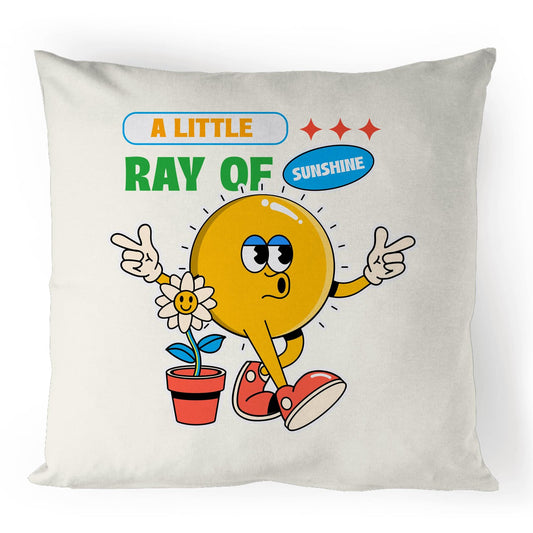 A Little Ray Of Sunshine - 100% Linen Cushion Cover Default Title Linen Cushion Cover Retro Summer