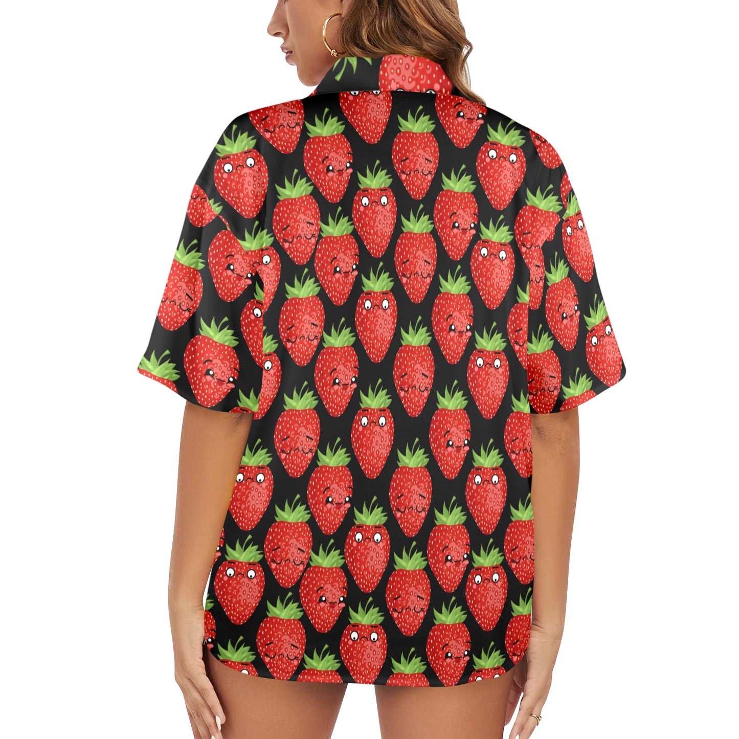 Strawberry Characters - Womens Hawaiian Shirt