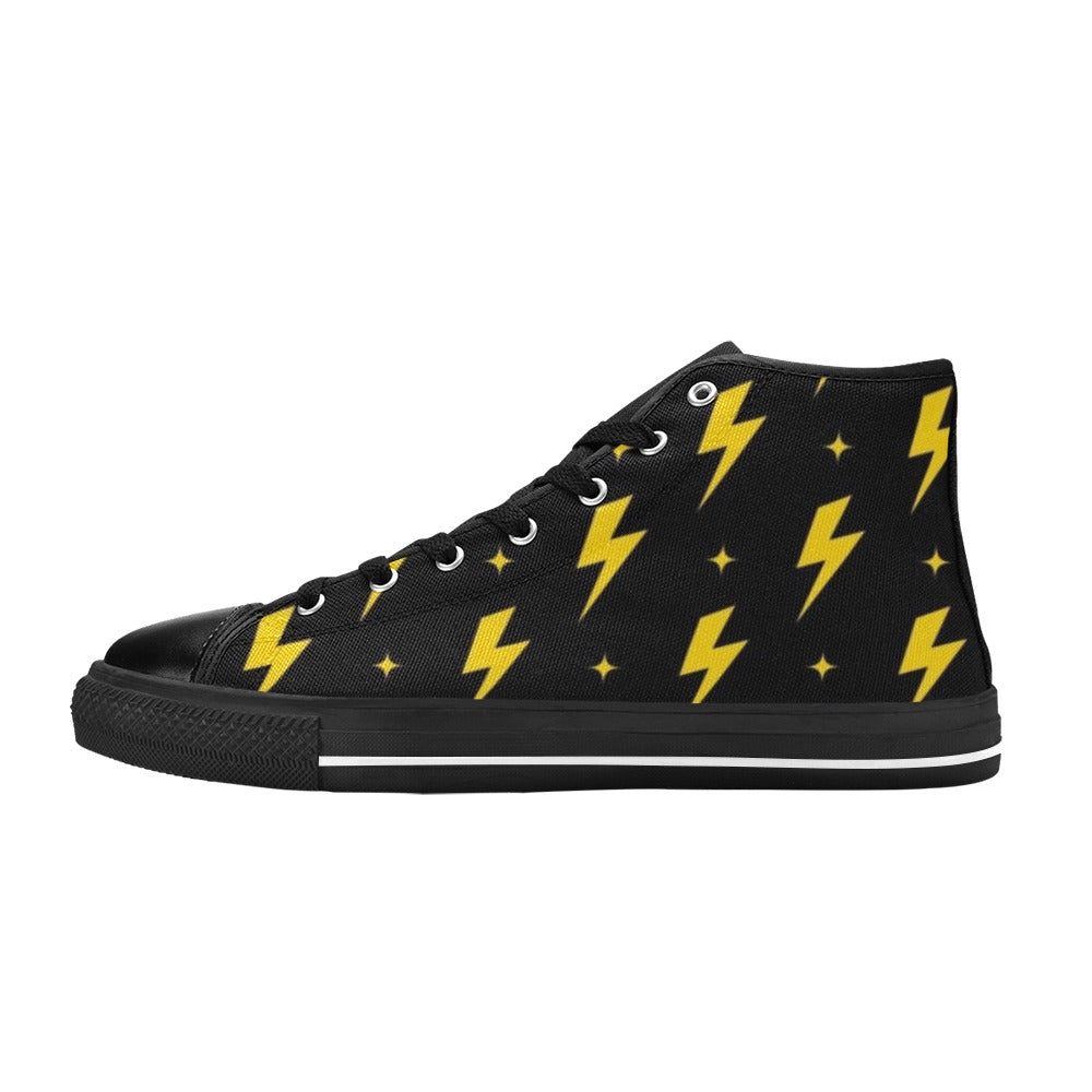 Yellow Lightning - Women's High Top Canvas Shoes