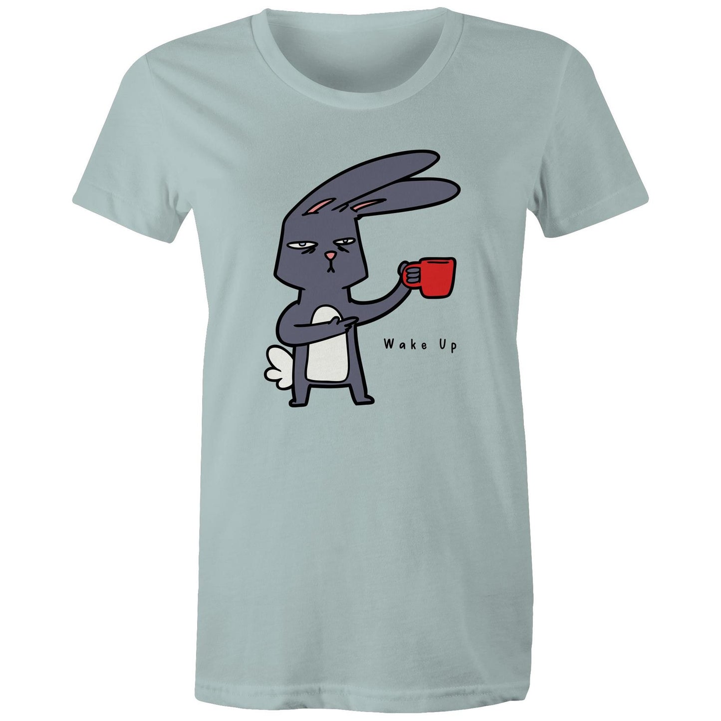 Rabbit Coffee, Wake Up - Womens T-shirt