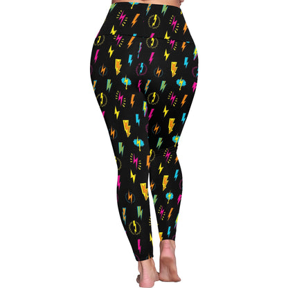 Fun Lightning - Womens High Waist Leggings (Sizes 16-22)