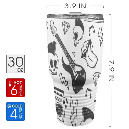 Rock Music - 30oz Insulated Stainless Steel Mobile Tumbler