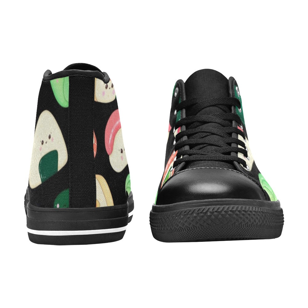 Happy Sushi - Kids High Top Canvas Shoes Kids High Top Canvas Shoes Food Printed Offshore