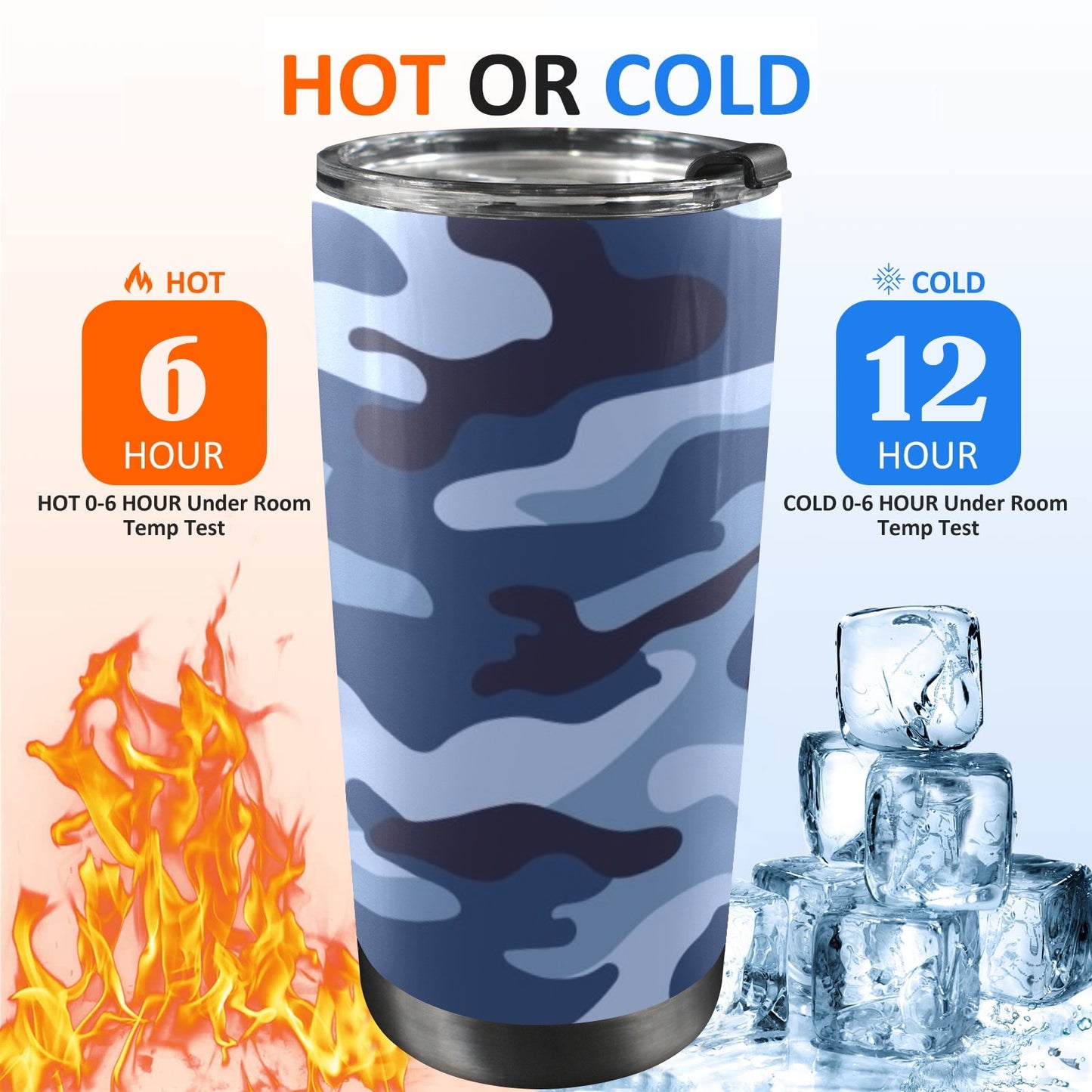 Blue Camouflage - 20oz Travel Mug / Tumbler